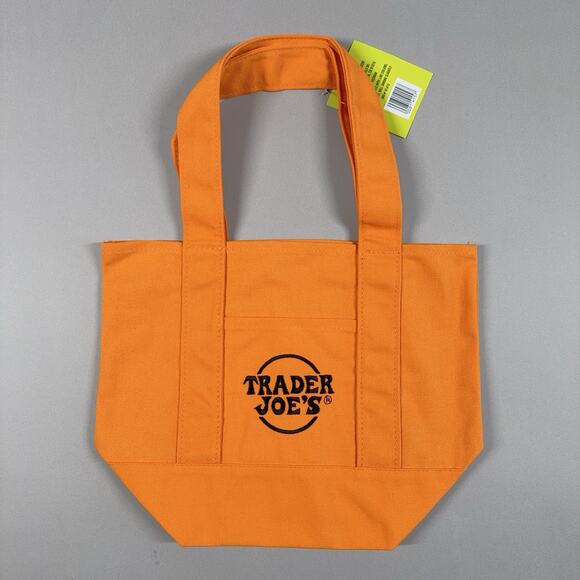 Trader Joe's Mini Halloween Pumpkin Orange Canvas Tote Bag - SHIPS TODAY 🎃 - Picture 1 of 5